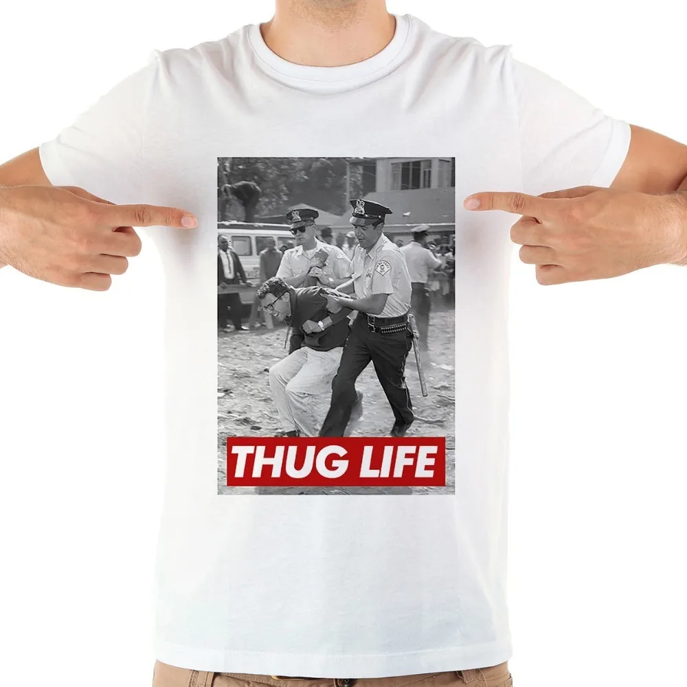 Забавная Мужская футболка Bernie Sanders Thug Life Новинка лета 2019 белая Повседневная с