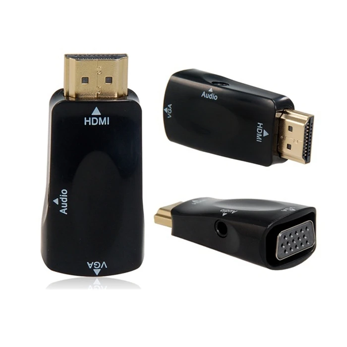 Совместимому с HDMI к VGA Выход видео адаптер 3 5 мм аудио кабель для ТВ и проектор
