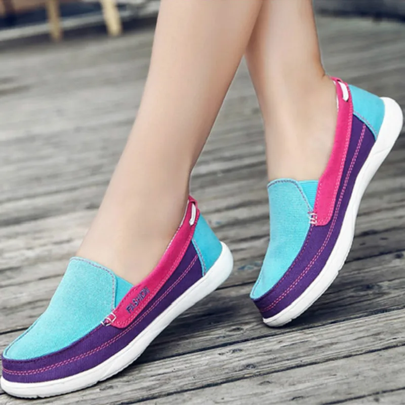 Dropshipping Women Canvas Shoes Woman Ladies Casual Lady Loafers Women's Flats Slip on Tenis Feminino Zapatos | Обувь