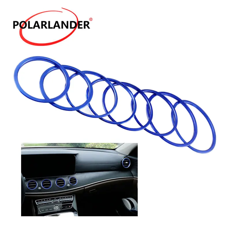 Interior accessories 8pcs Car Air conditioning Outlet decoration rings For Benz E class W213 E200 300L Decorative Cover Trims | Автомобили