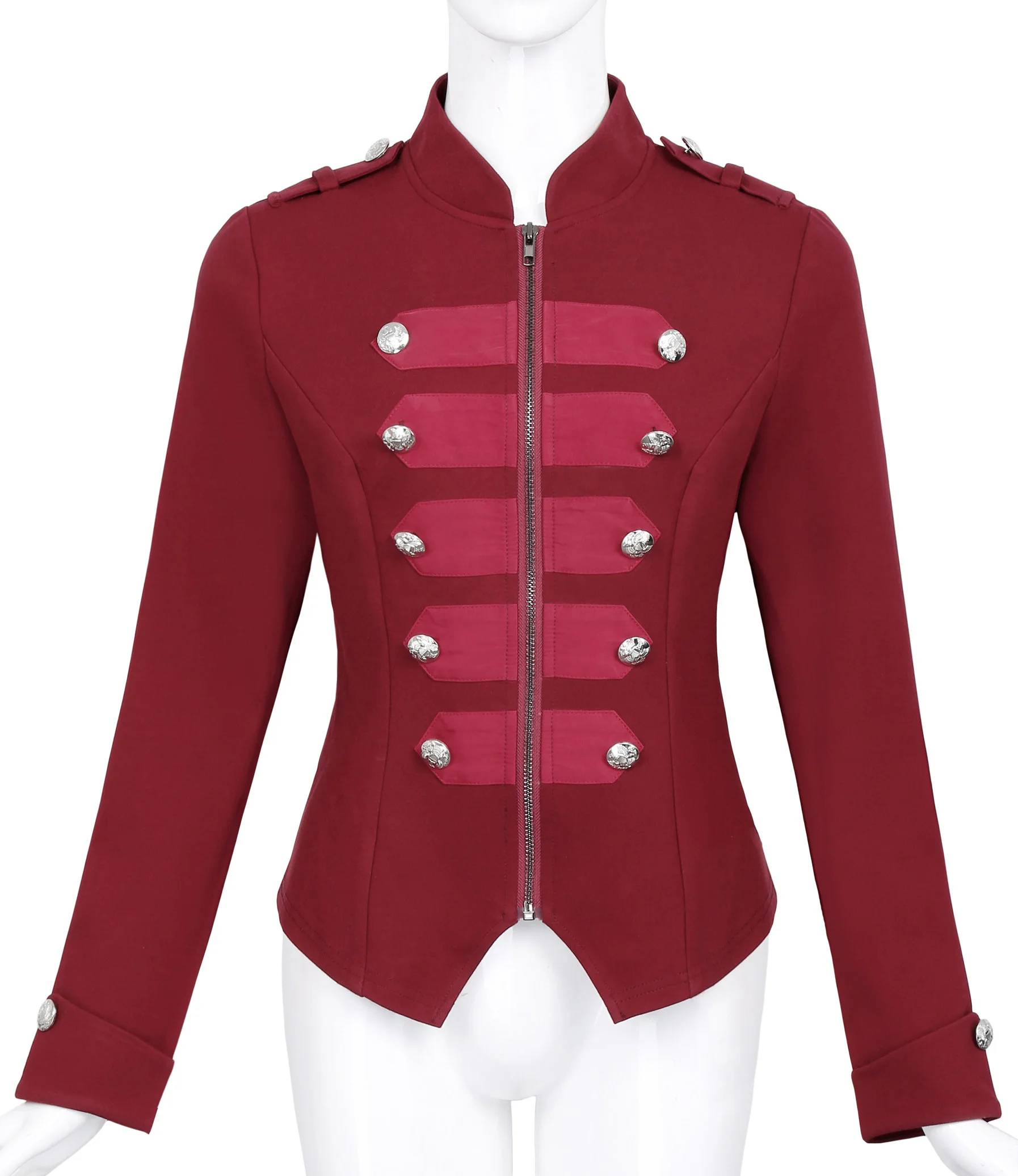 Женская приталенная куртка на молнии с пуговицами и молнией спереди|Женские