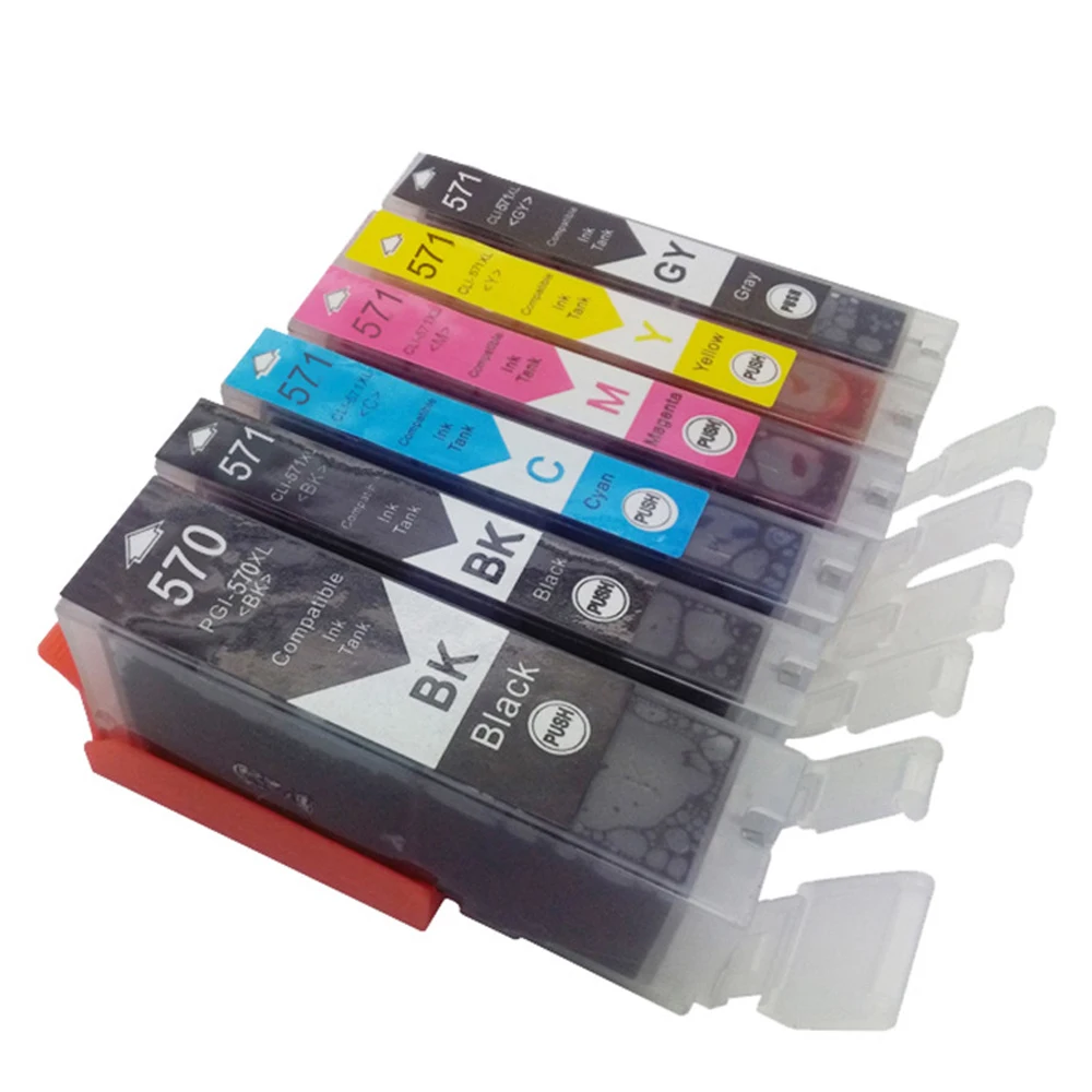5 шт. чернильный картридж PGI 570 CLI 571 совместимый с Canon PIXMA MG5750 MG5751 MG5752 MG7750 MG7751 MG7752 MG7753
