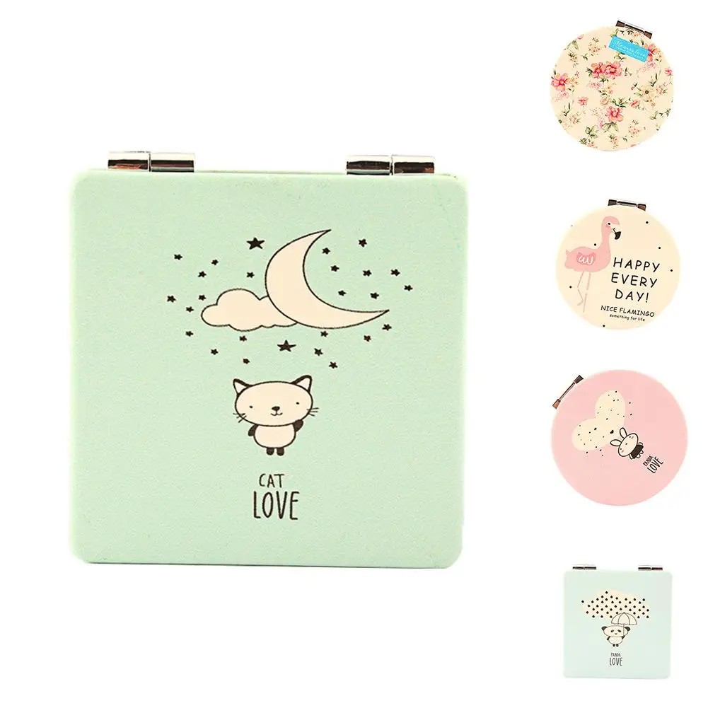

Fashion New 1 Pc Mini Pocket Makeup Mirror Flower Flamingo Portable Make Up Mirror Beauty Double-sided Magnifier Cosmetic Tool
