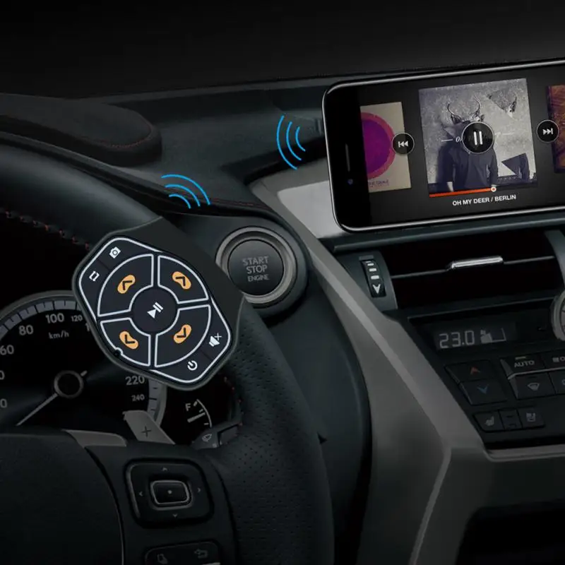 Беспроводной Bluetooth пульт дистанционного управления медиа Кнопка рулевого колеса автомобиля велосипед для iphone Android телефон музыка фото управление Лер