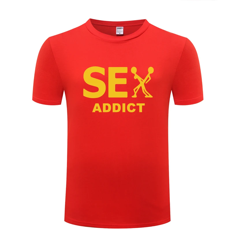 Sex Addict креативная Юмористическая Мужская футболка 2018 новая хлопковая