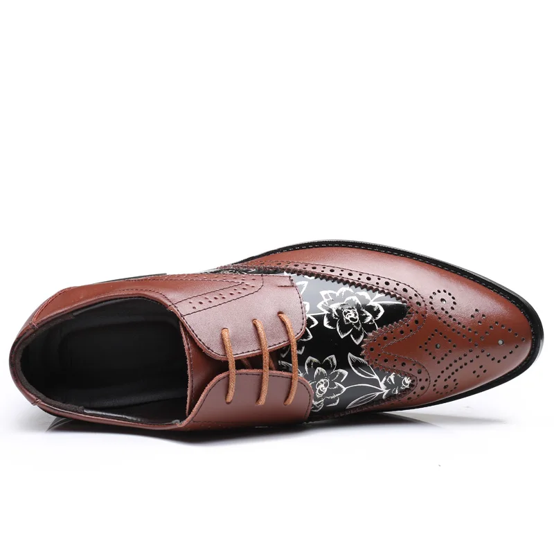 Flats shoes pointed Push 47 Business Lace-Up Color Oxfords 2019 Men Shoes size Bullock Men's casual | Обувь