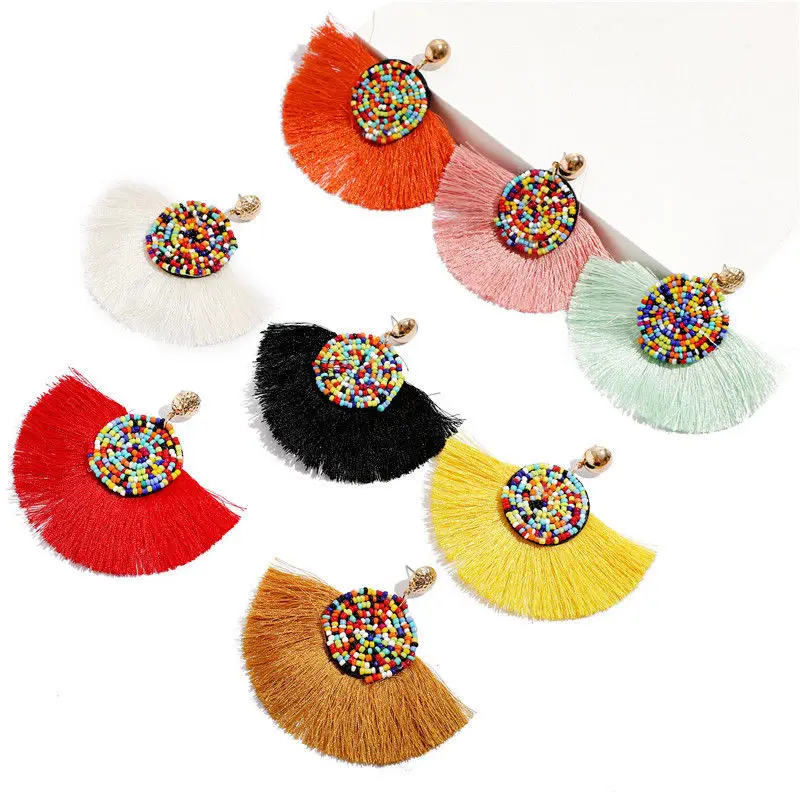Fashion Classic Ethnic Multicolor Tassel Earrings for Women Girls Party Vintage Glamour Bohemian Drop Jewelry Gift | Украшения и