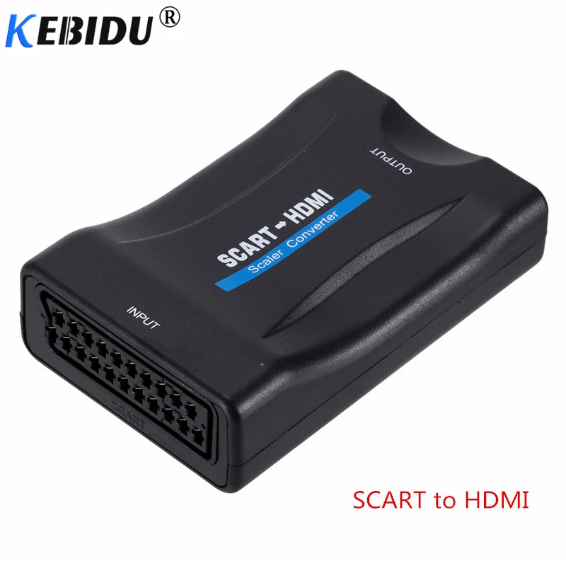 Адаптер kebidu 1080P SCART HDMI совместимый преобразователь для аудио и видео HD TV Sky Box STB