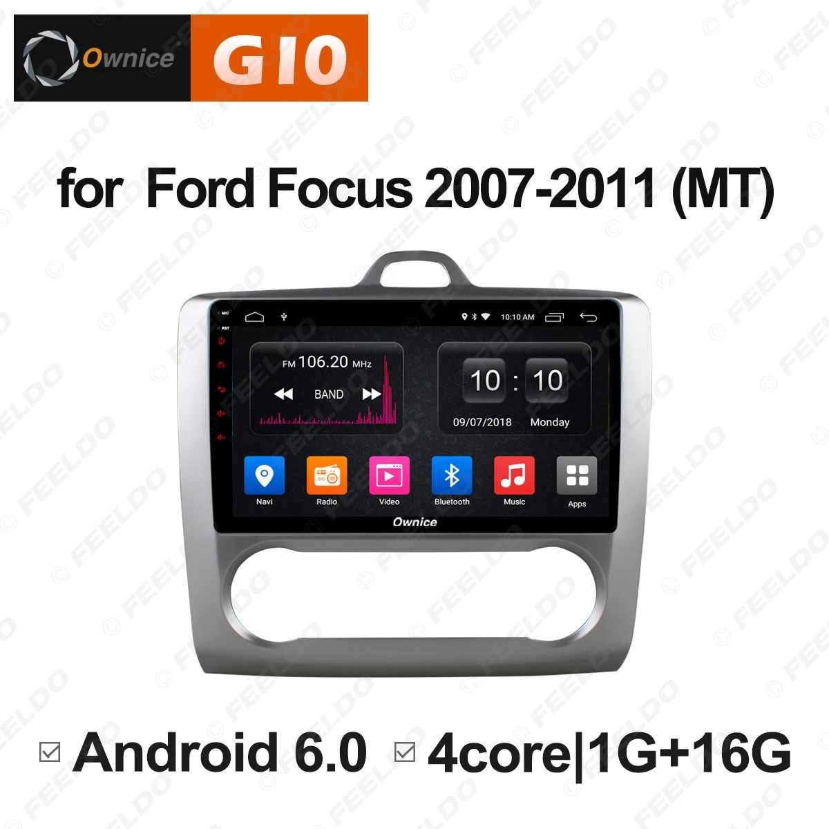 FEELDO 9 &quot2.5D Nano IPS экран Android 6 0 Octa Core/DDR3 2G/32G/4G LTE автомобильный медиаплеер с GPS/FM/AM для