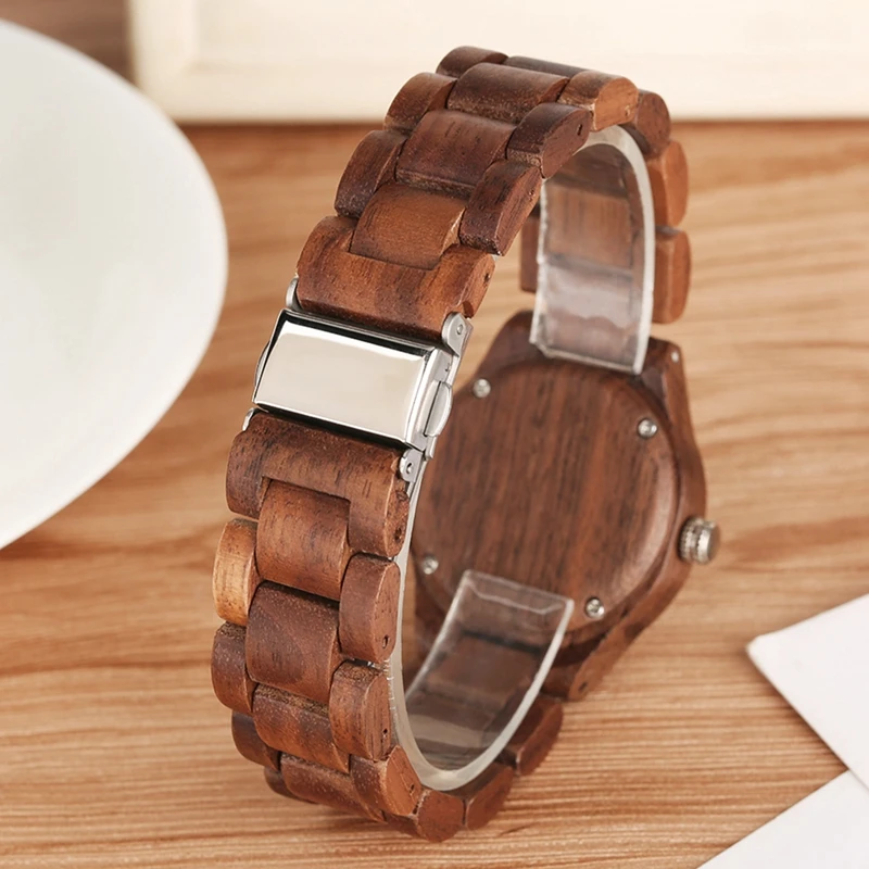 

Retro Women Wood Watch Top Brand Unique Little Dial Quartz Clock Ladies Dress Wooden Bangle Watch Environmentally reloj mujer