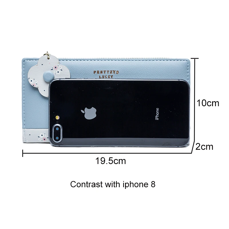 Женский Длинный кошелек с цветочным рисунком женские кошельки для телефона