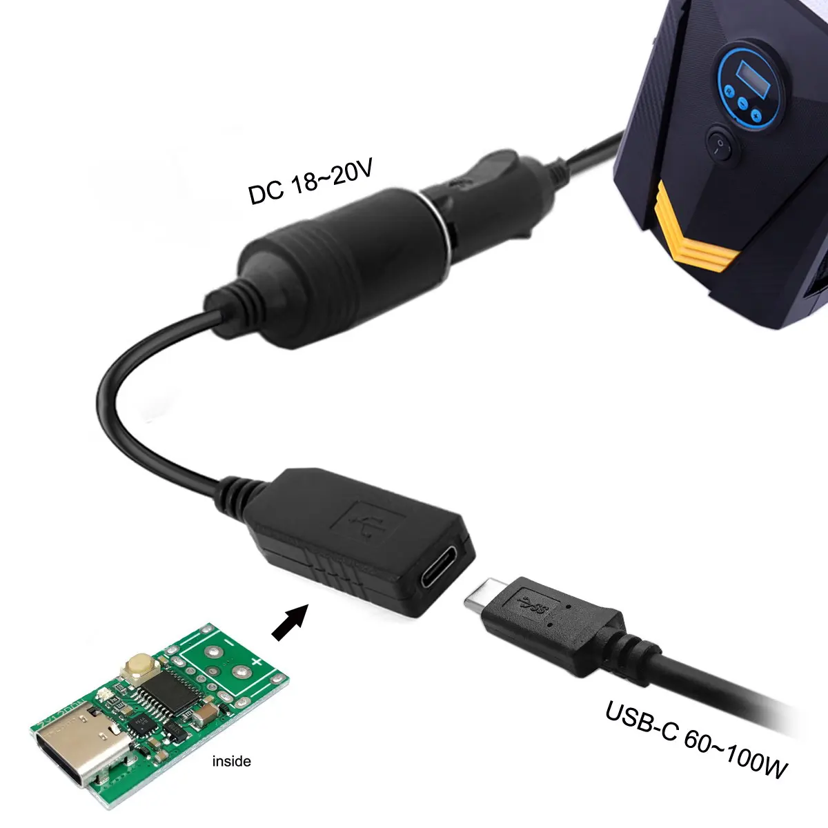 

Xiwai Interior Accessories Charger Cable 20v 100w Type C Usb 3.1 To Cigarette Fighter Plug Receptacle