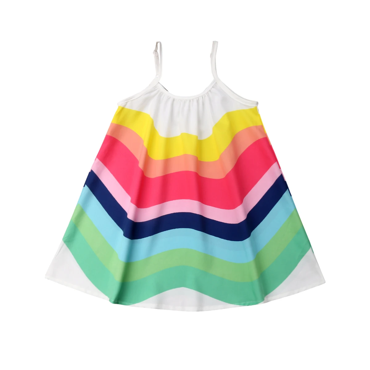 Baby Girls Summer Dress Toddler Newborn Kids Sleeveless Rainbow Striped Dresses Loose Clothes Outfits | Детская одежда и обувь