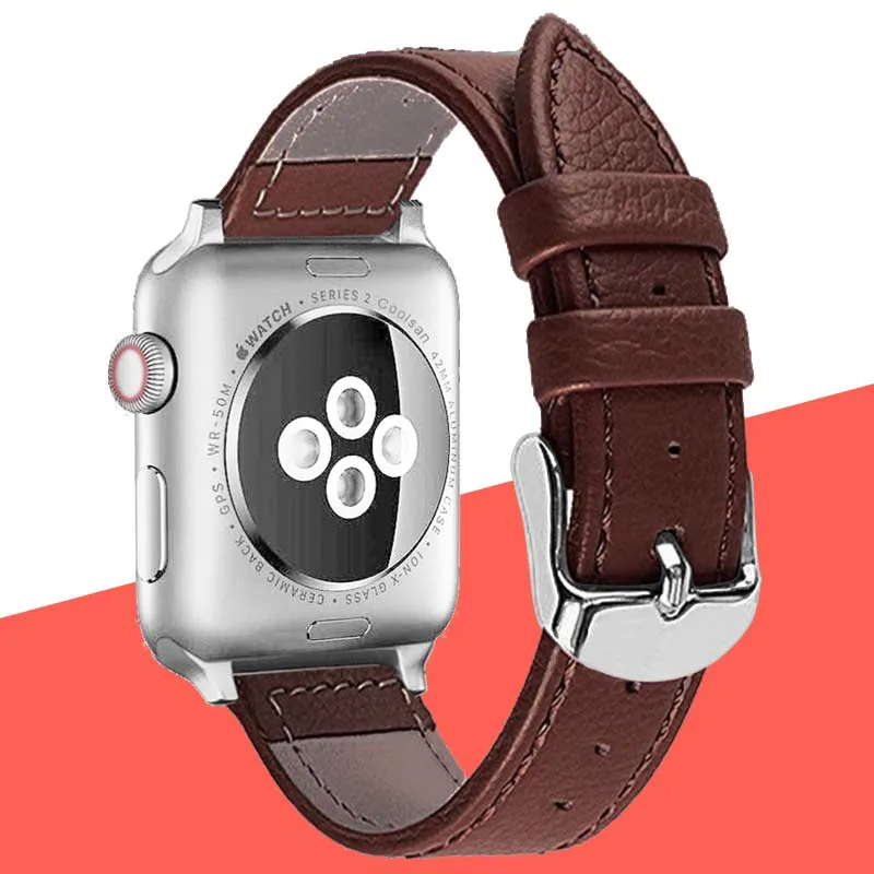Ремешок из натуральной кожи для Apple Watch Band 42 мм 38 iWatch series 4/3/2 40 44 мм|Ремешки часов| |