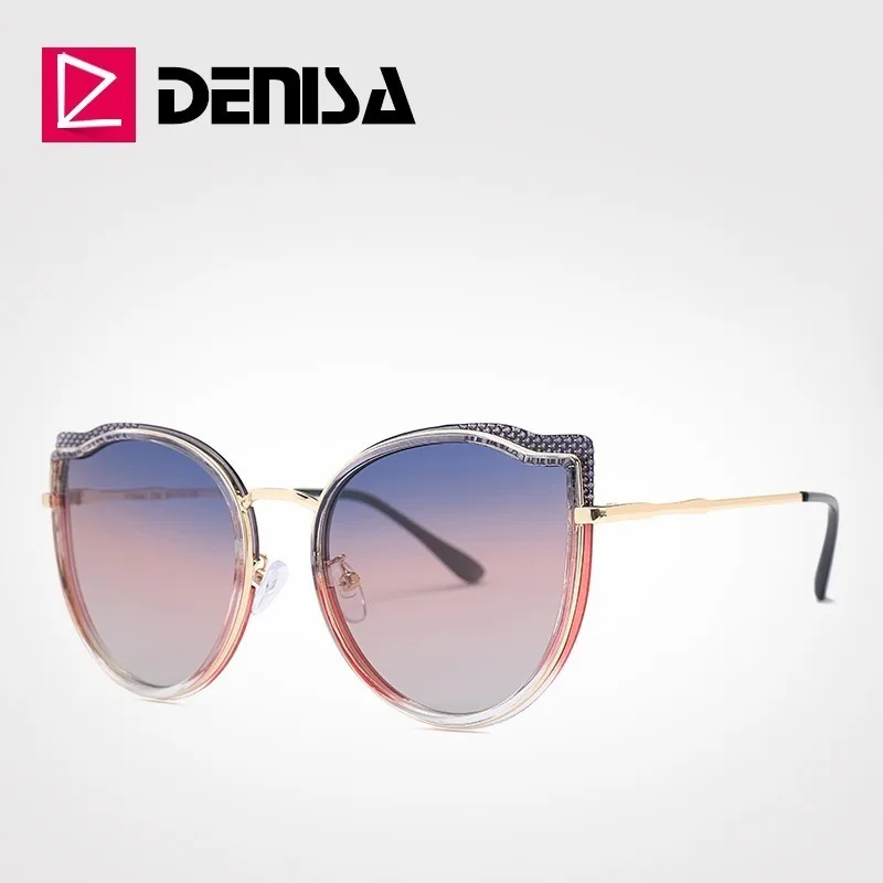Солнцезащитные очки DENISA G29940 женские большие поляризационные кошачий глаз