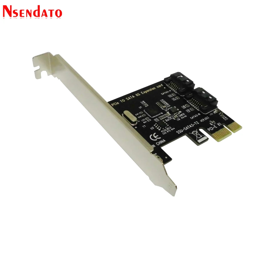 Высокоскоростной PCIe PCI Express на 6G SATA3.0 2 порта SATA III контроллер плата расширения