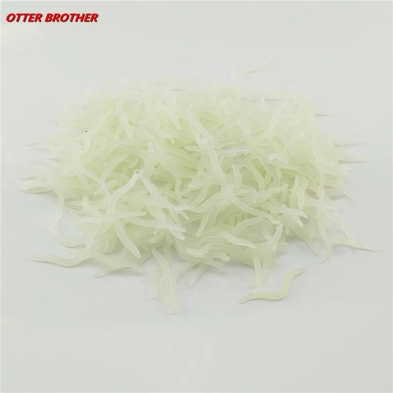 

Fishing Lure Silicone Luminous Simulation Smell Earthworm 4cm60pcs Fishing Soft Bait Red White Worms Isca Artificial Accessories