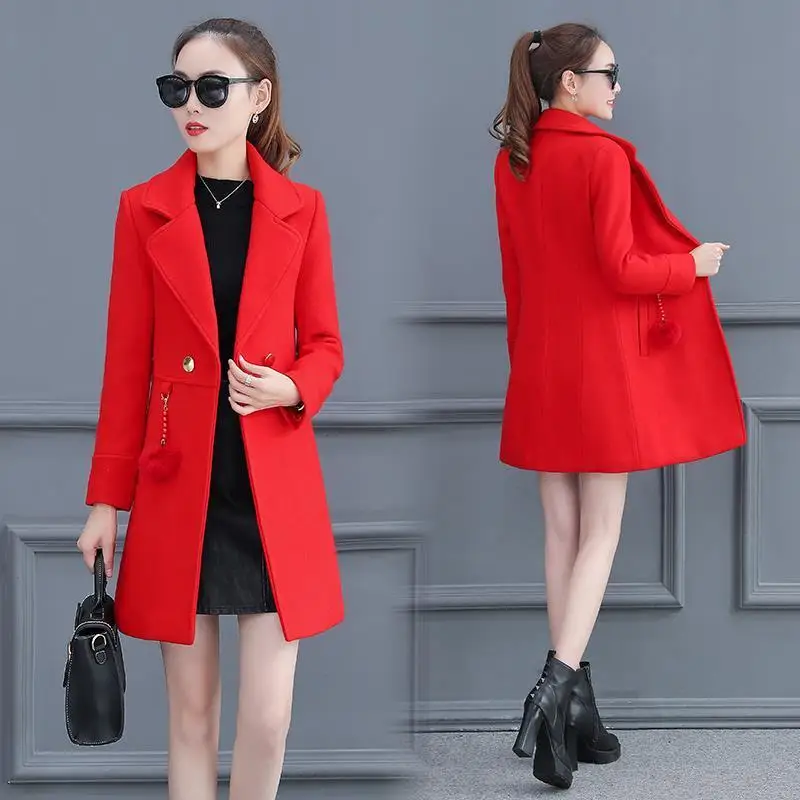 Slim Fit Dames Jassen Tapado де Mujer Invierno Cappotto Донна Весна-осень-зима женщин РК Lunga шерстяное
