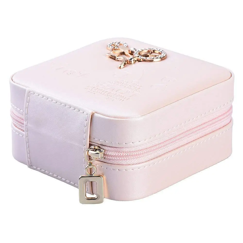 Portable PU Leather Jewelry Box For Women Earring Holder Necklace Organizer Case | Украшения и аксессуары