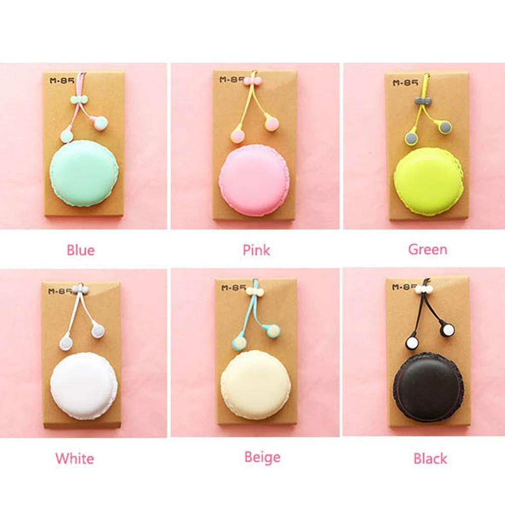 KISSCASE милый чехол для наушников Macaron проводных Мягкий коробка хранения auriculares