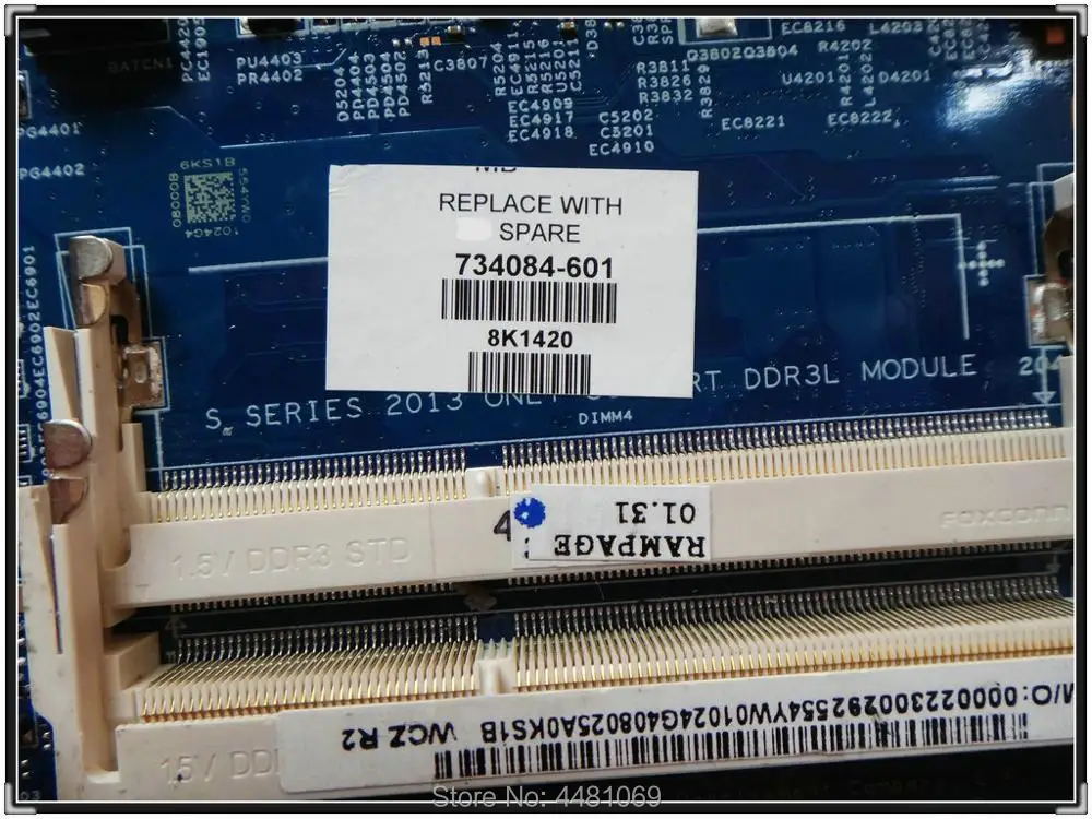 734084 001 501 для ноутбука HP ProBook 440 G1 450 470 Notebook 601 48.4YW03.011 материнская плата 100%