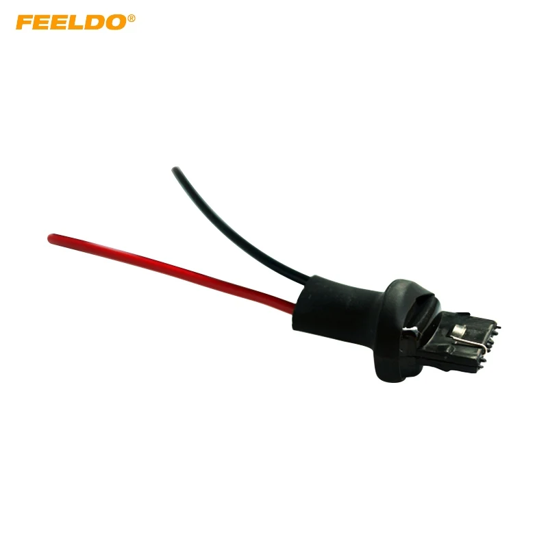 

FEELDO 1PC Car 7440/7441/1881 LED Bulb Light Male Socket Plug Adapter With 2-wire Extended Wire Connector Adapter #MX5973