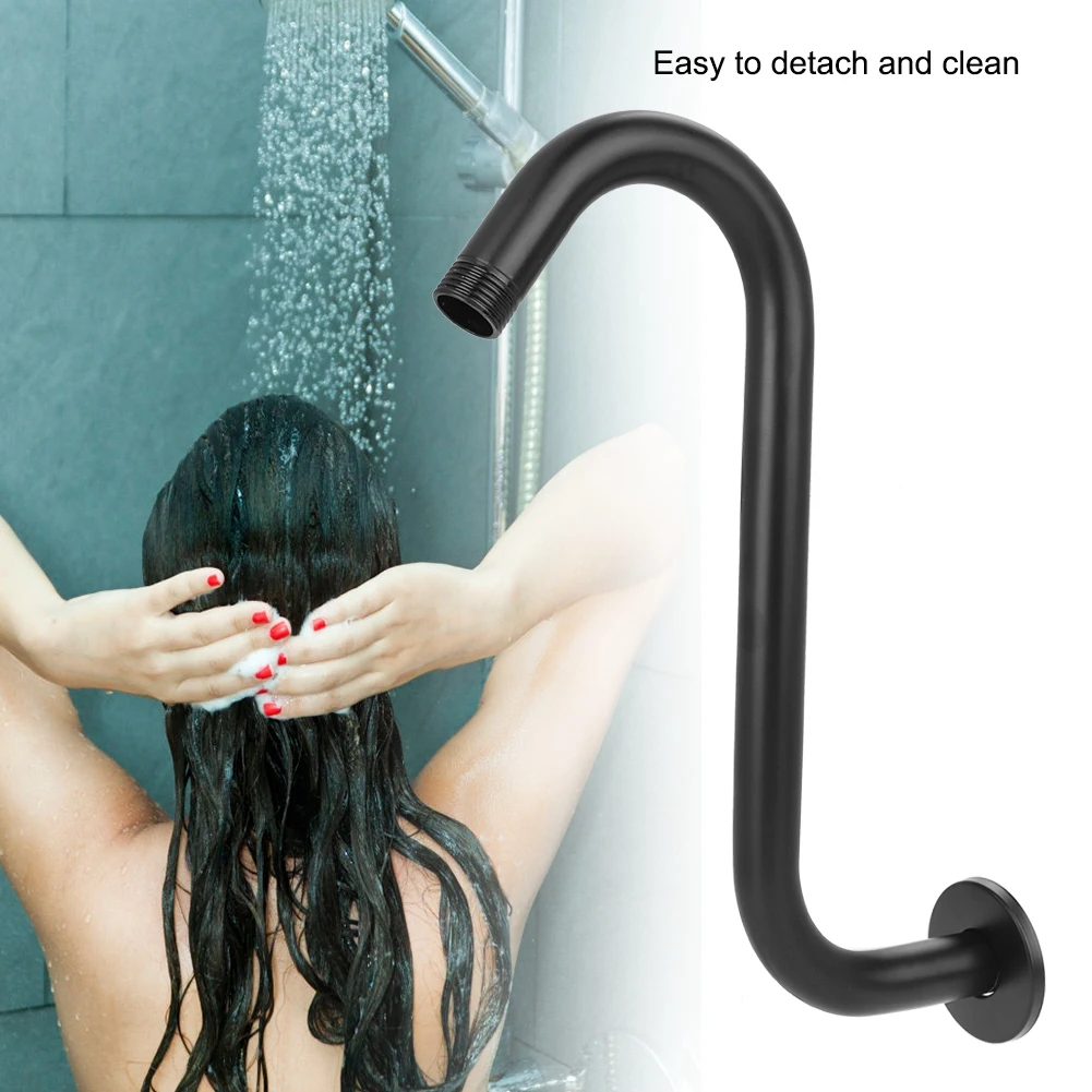 Shower Arm 8in Wall Mounted Bathroom Head Stainless Steel High Rise S-Curved Extension G1/2 | Обустройство дома