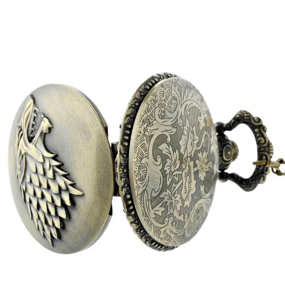 IBEINA карманные часы дом Старк кварцевые антикварные Полный Охотник кварцевый