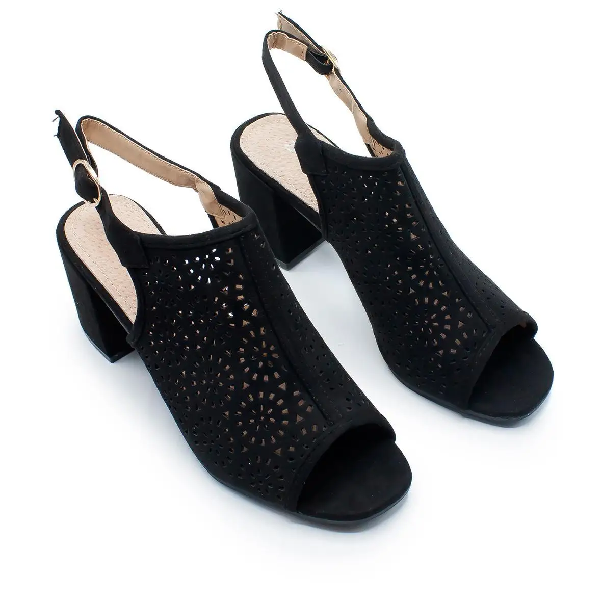 ZAPSHOP-WOMAN-SYNTHETIC-HEEL сандалии-сабо с открытым носком высечки | Обувь