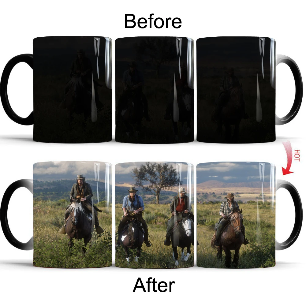 Термочувствительная чашка Red Dead выкуп 2 меняющая цвет кружка для молока кружки
