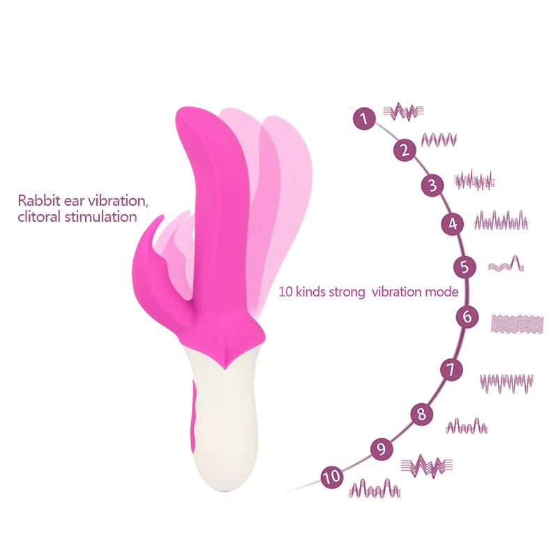 10 частот Кролик Вибраторы G-spot массажер со стимуляцией клитора Секс-игрушки для