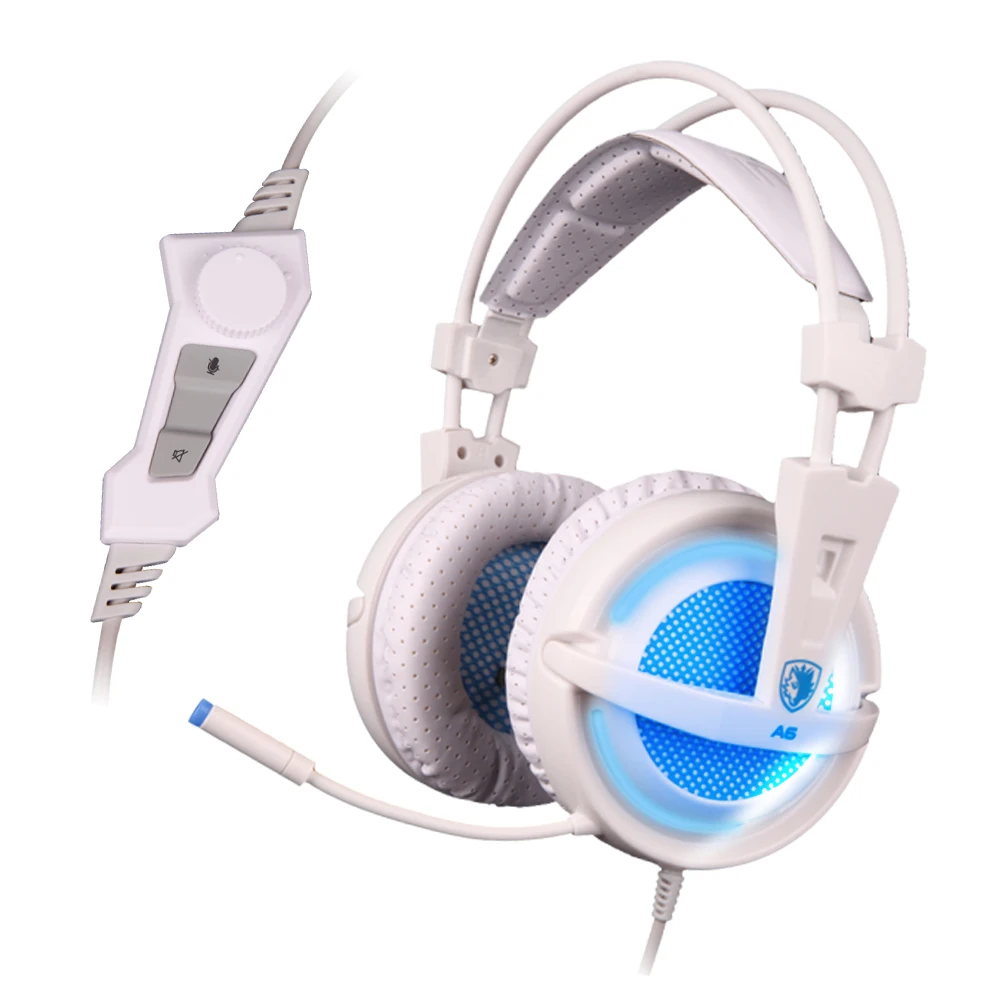 SADES A6 USB Игровые наушники стерео звук с микрофоном для ПК/ноутбука/Mac-белый |