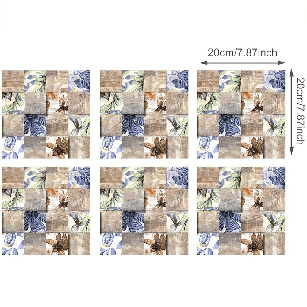 6 шт цветок водонепроницаемый имитировать плитки самоклеющиеся наклейки на