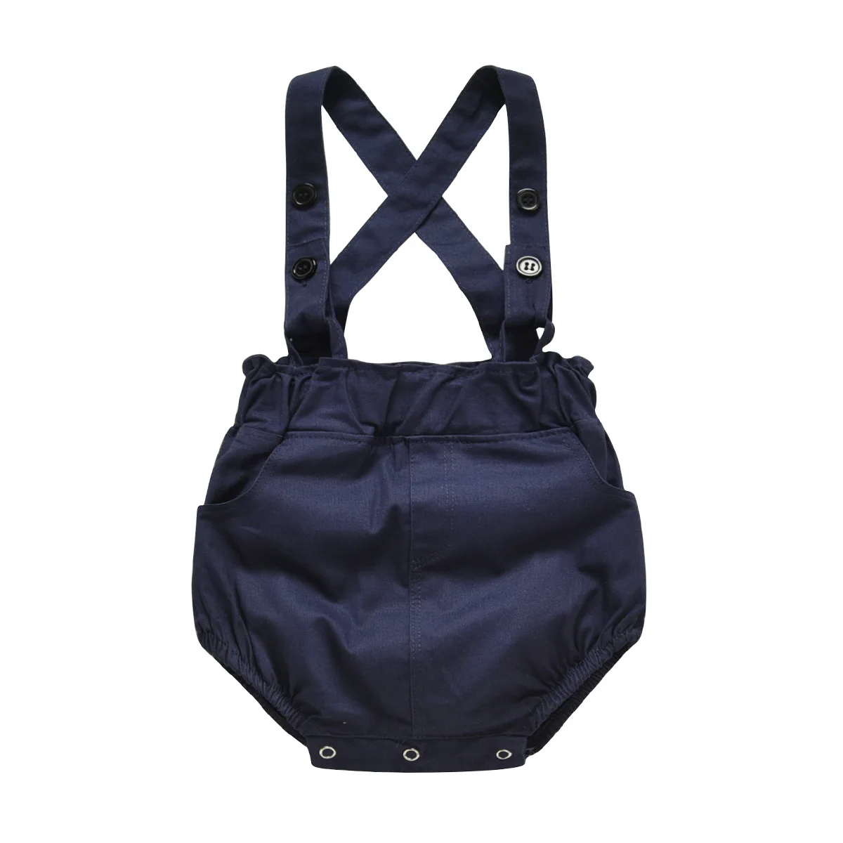 Korean Version 2019 Summer New Infant Baby Boy College Wind Belt Pants Short Sleeve Romper T-shirt Two-piece Set |