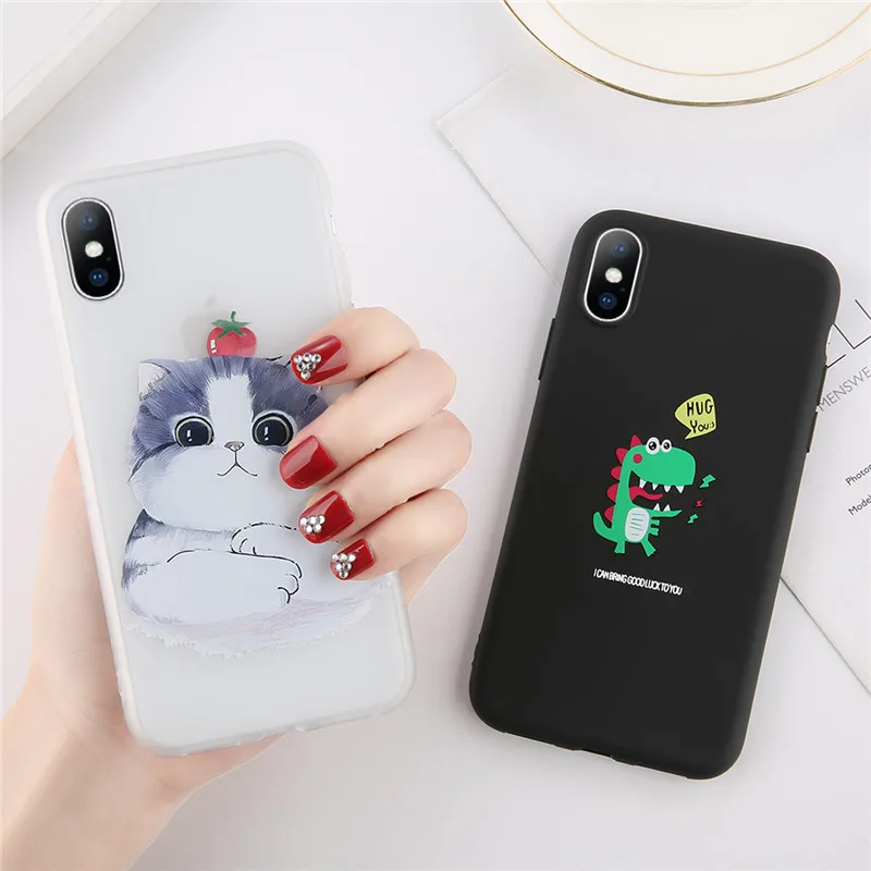 USLION Забавный чехол для iPhone X XS XR Xs Max 6 6s 7 8 Plus из мягкого ТПУ 5 5S se | Мобильные