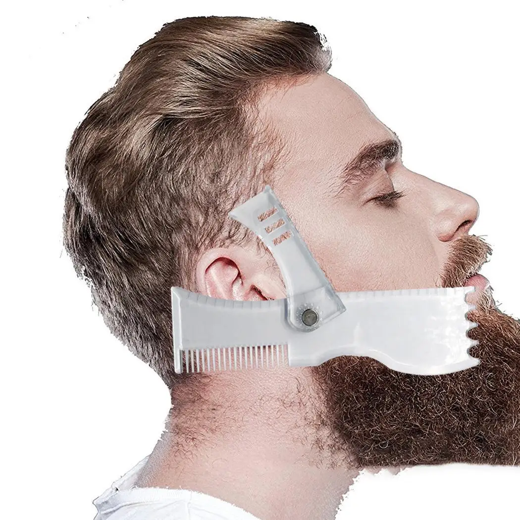 Rotatable Trimming Men Fashion Transparent Styling Tool Beard Shaping Comb | Красота и здоровье