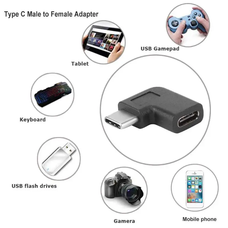 90 градусов правый угол левый USB 3 1 Тип C папа к женскому адаптер конвертер для