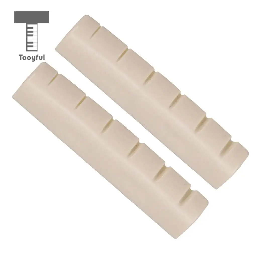 2 Pieces Left Handed Acoustic Guitar Nut Slotted for Parts Accessories 44x6x9.8-9mm | Спорт и развлечения