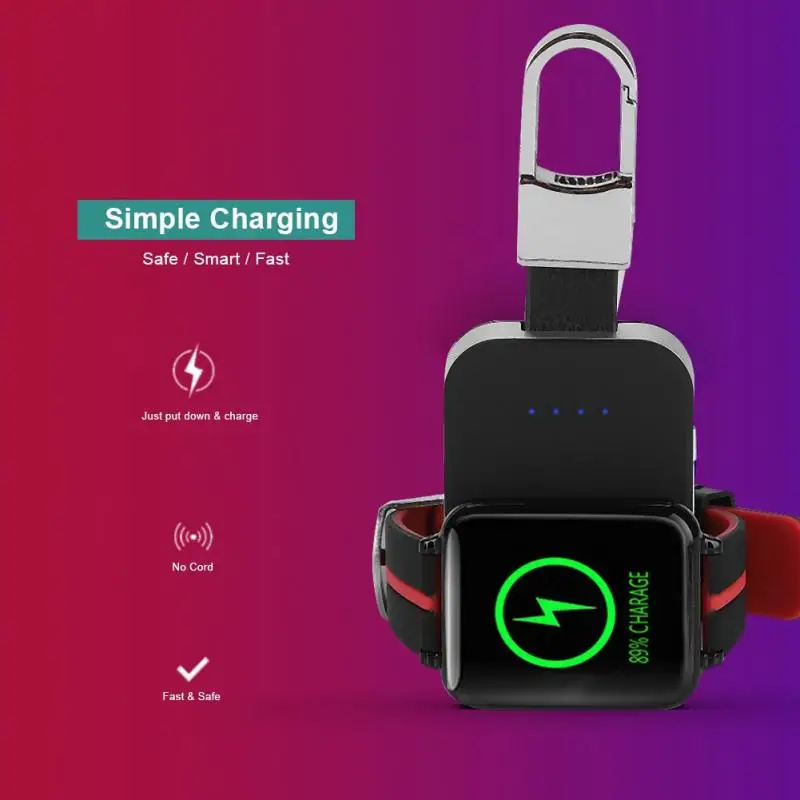 Портативное Мини QI Беспроводное зарядное устройство для Apple iWatch 1 2 3 4 Внешний