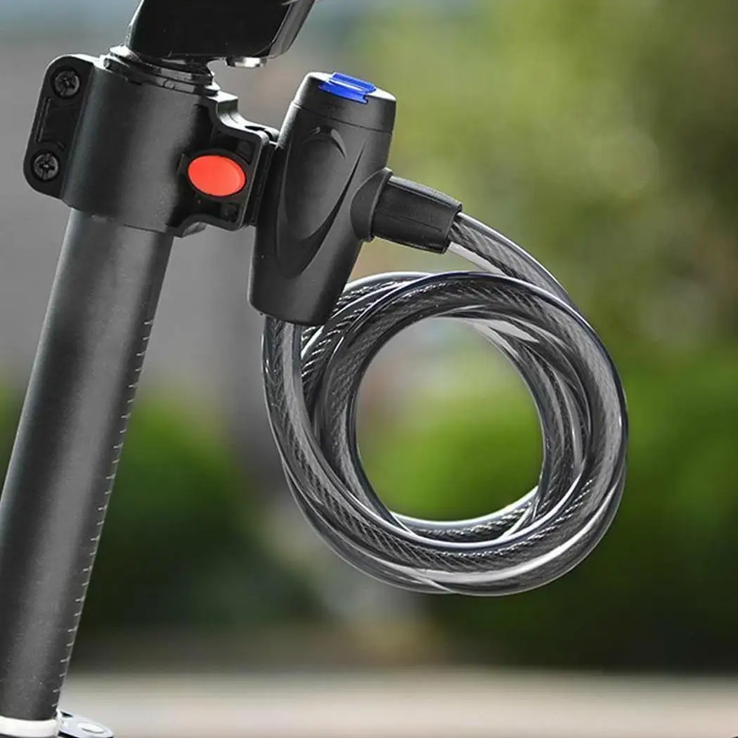 Anti-Theft Bicycle Lock Stainless Steel Cable Coil MTB Bike Security Black | Спорт и развлечения