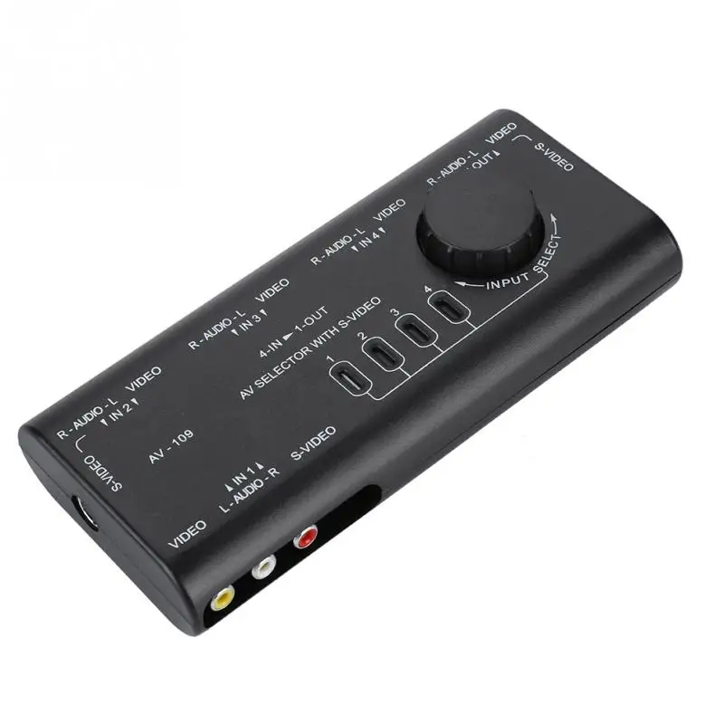 AV 109 4 в 1 выход RCA Переключатель Аудио Видео переключатель полосный сплиттер для