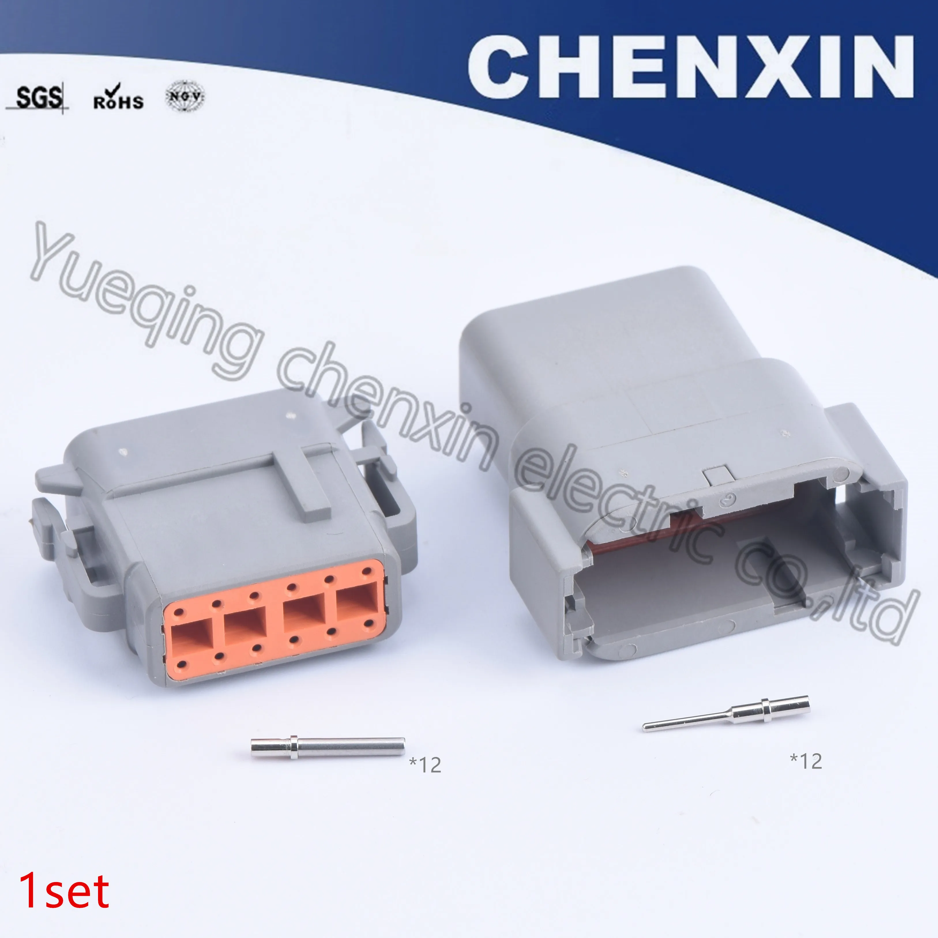 

Gray 12 pins car waterproof auto connectors (1.0) female DTM series DTM06-12S DTM04-12P Adapter plug Auto Electrical Connector