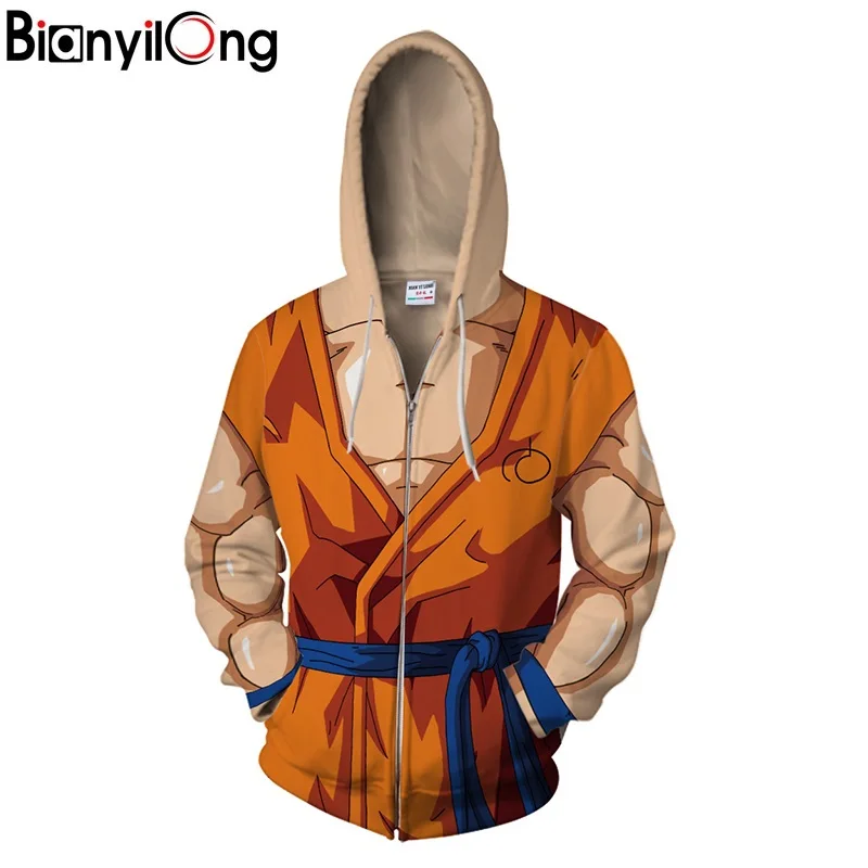 BIANYILONG новинка осень-зима 2019 толстовки с 3D принтом Dragon Ball Z Son Goku косплей толстовка