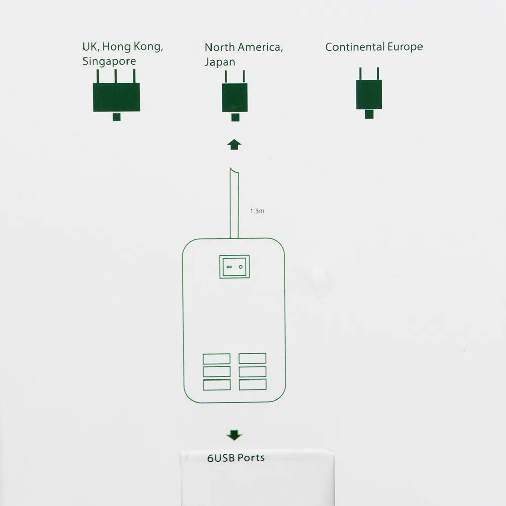 6 Usb портов зарядное устройство концентратор для телефона планшета 20 Вт умная