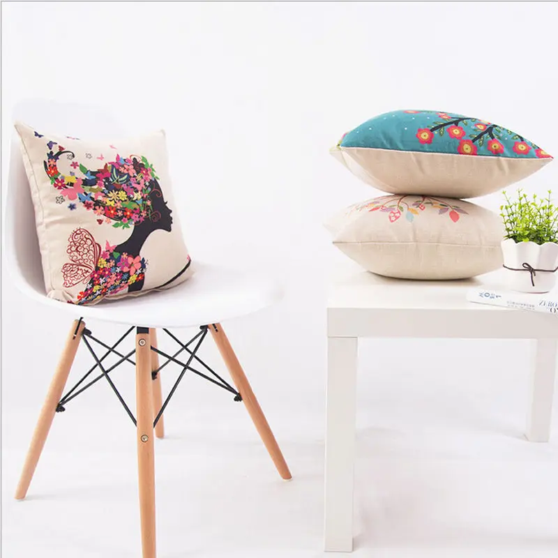 Винтажный чехол для подушки 40x40 см 1 шт. в комплекте хлопковая льняная наволочка