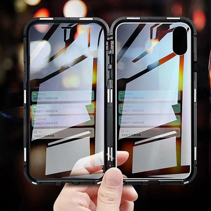 Group Vertical Front + Back Tempered Glass 360 Full Magnetic Case for iPhone X XS MAX XR r20 | Мобильные телефоны и