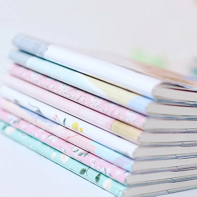 Kawaii Grid Lined Notebook PVC Leather Cover Weekly Planner Diary Notepad Flower Journal Notes Kids Student Gift School Supplies |