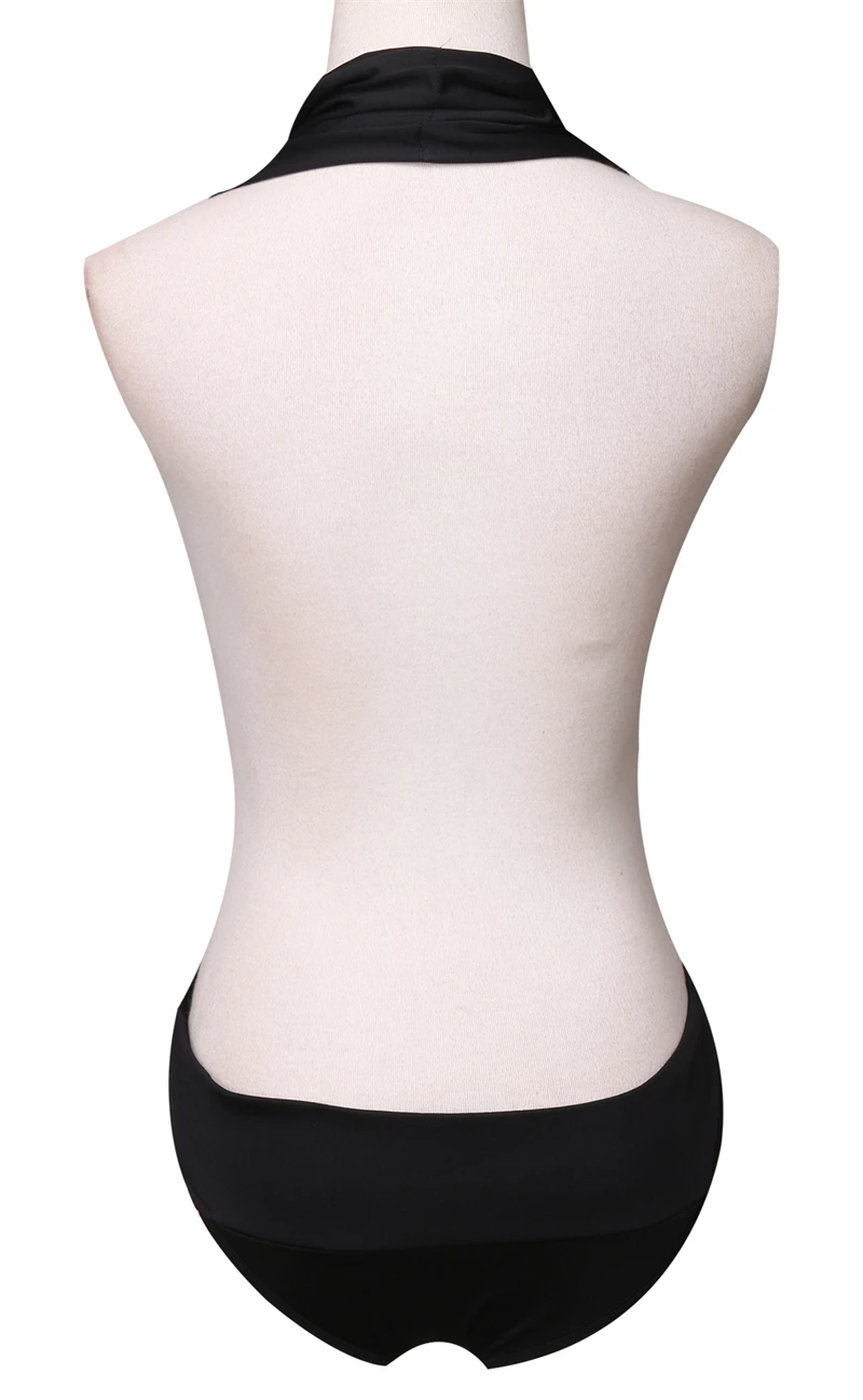 New Sexy Black One Piece Swimwear Women Halter Swimsuit Backless Bathing Monokini Push Up Padded Bikini Lady Beachwear |