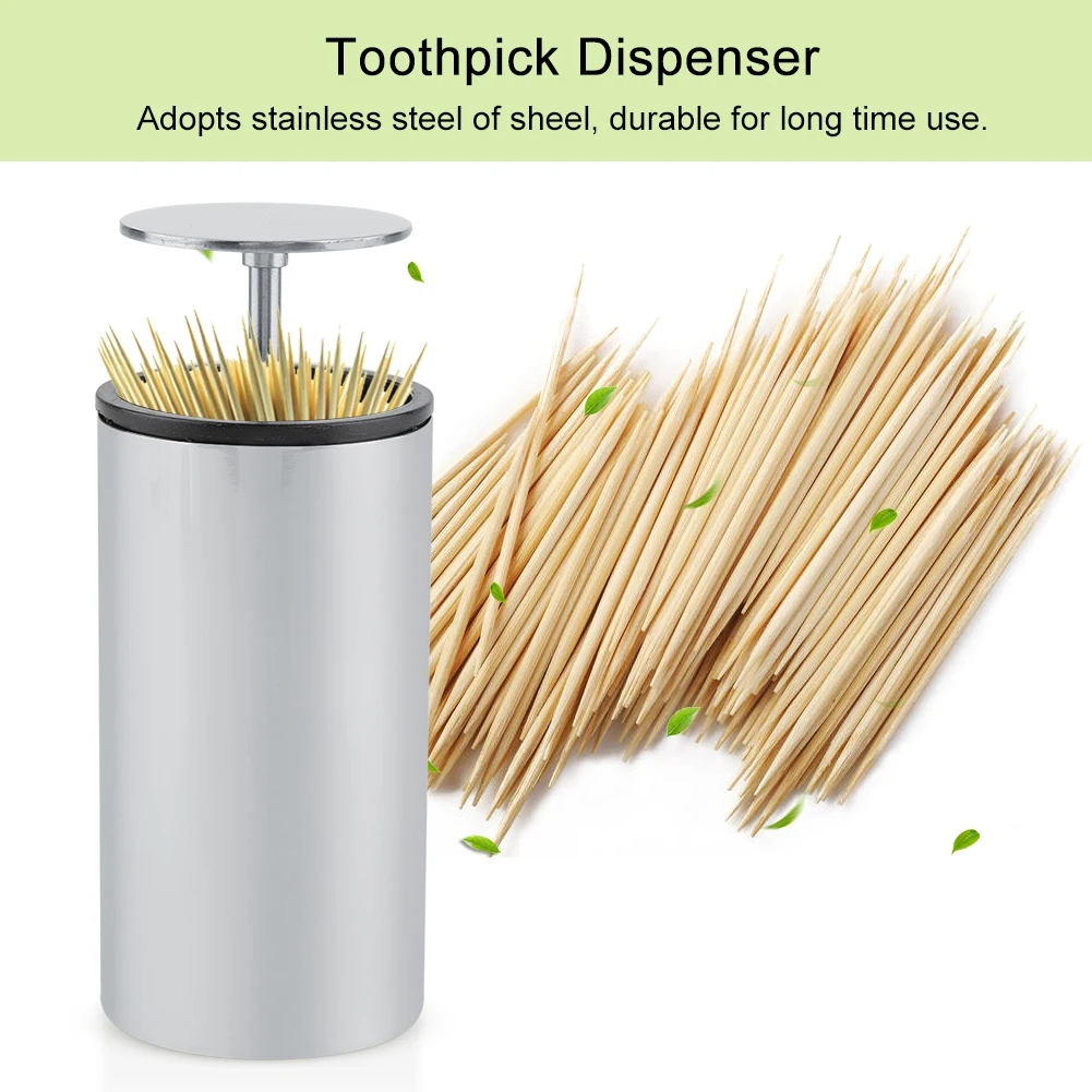 Stainless Steel Automatic Toothpick Dispenser Box Holder Container Anti-dust and Tableware Storage | Дом и сад