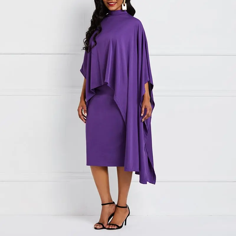 Элегантное однотонное фиолетовое вечернее сексуальное винтажное женское платье